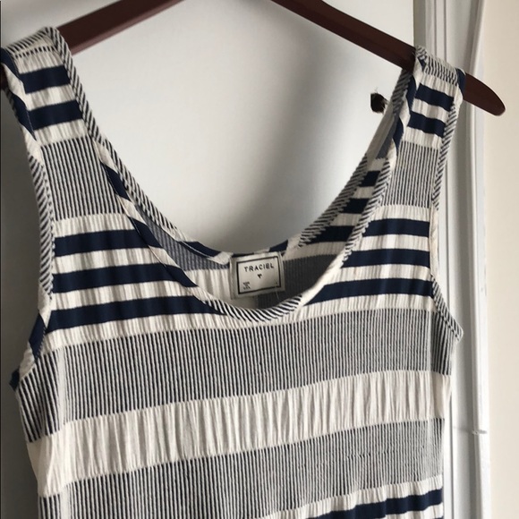 Navy and white striped sleeveless dress - Picture 4 of 4